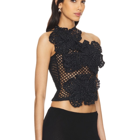 Nazanin Crochet Top in Black by Cult Gaia - Picture 2 of 4